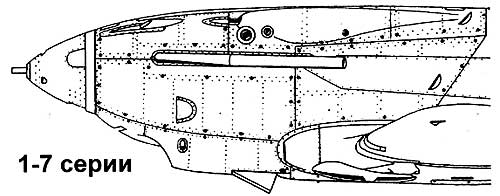 Развитие носовой части самолета ЛаГГ-3 1-7 серии