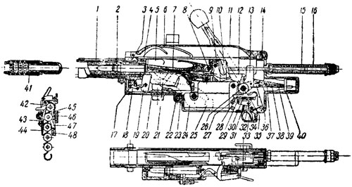 Схема автоматики пушки Мадсен калибpa 23 мм