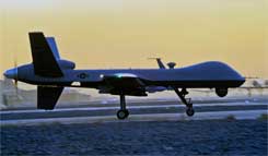 An MQ-9 Reaper taxis at Kandahar Airfield, Afghanistan MQ-9 Reaper