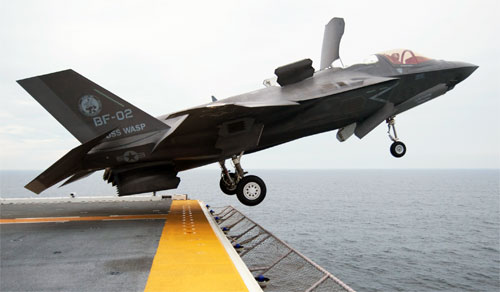 The UK MoD's decision on the F-35B STOVL selection is still pending Взлет самолета