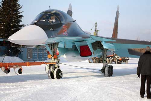 Фронтовой бомбардировщик Су-34 (бортовой номер "26 красный"). Фото: РИА Новости Фронтовой бомбардировщик Су-34