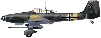 Самолет Ju 87G2 вид сбоку Самолет Юнкерс Ju-87