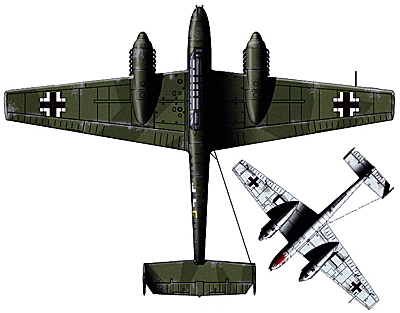 Самолет Bf 110 вид сверху и снизу Bf 110