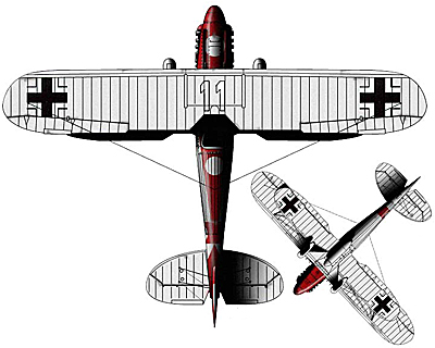 He 51B-1 вид сверху he51