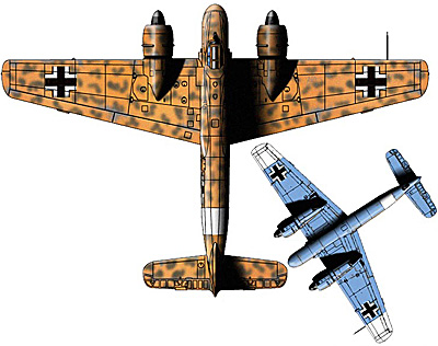 Hs 129B-1 вид сверху и снизу летающая пушка