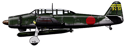 боковая проекция японского бомбардировщика-торпедоносца