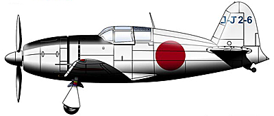 боковая проекция   японского истребителя