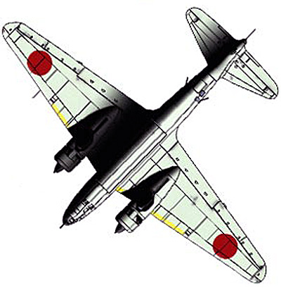 Вид снизу на бомбардировщик Mitsubishi Ki-21 нижняя часть самолета