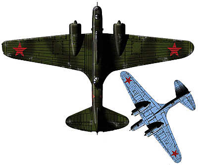 Самолет ДБ-3 вид сверху ДБ-3