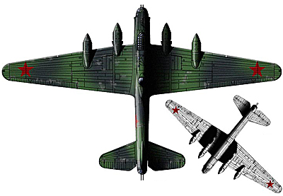 ТБ-7(Пе-8)4АМ-35А вид сверху Пе-8