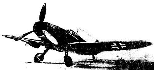 Ме-109 Г-2. Вид спереди (с пятиточечным вооружением)