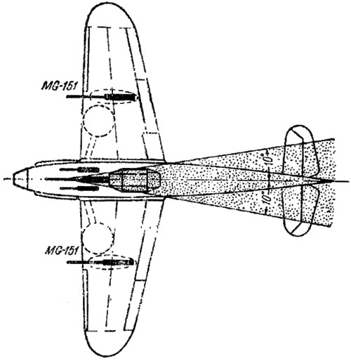 Схема вооружения, бронирования и углов бронезащиты самолета