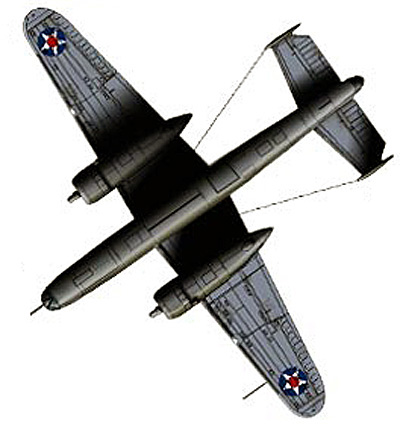модель бомбардировщика b-25b вид снизу