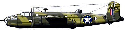 модель самолета b-25c боковая проекция