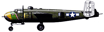 модель самолета b-25h боковой вид