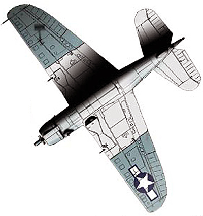 Американский пикирующий бомбардировщик модификация под индексом "Curtiss" SB2C3 "Helldiver" нижняя проекция самолета