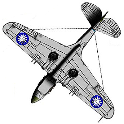 Фюзеляж американского самолета модификации Р-40С вид на нижнюю часть самолета